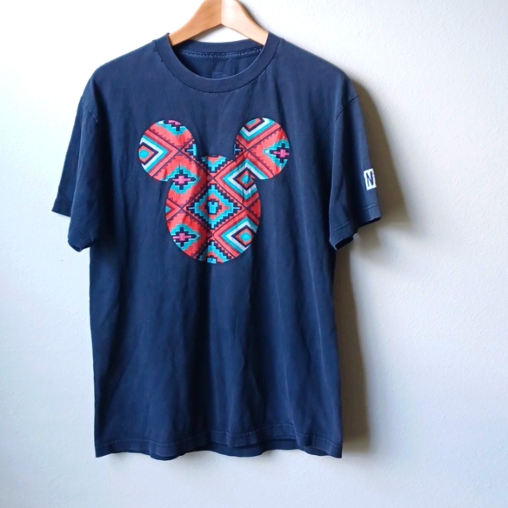 Disney Mickey Mouse Aztec Grapic Tee T-shirt NEFF Collaboration Unisex L…